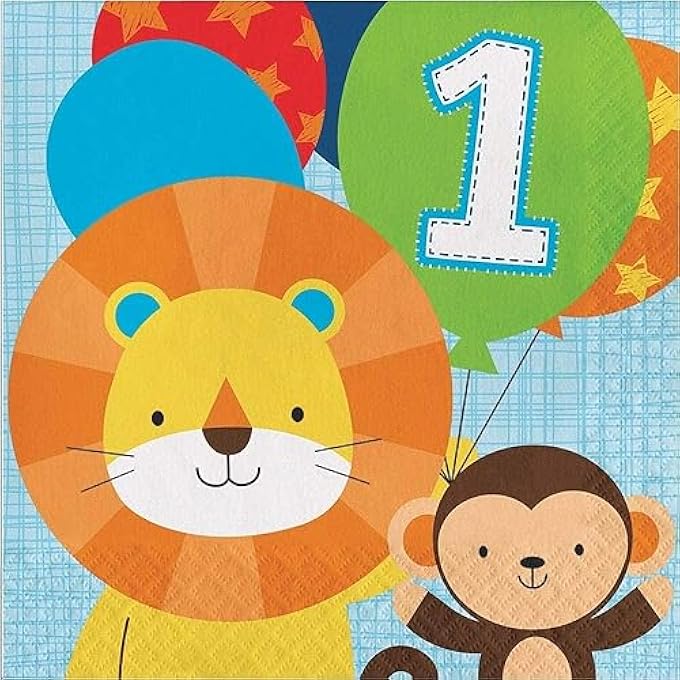 PARTY PC324596 ZOO ANIMALS 1LUNCH NAPKINS-16 PCS